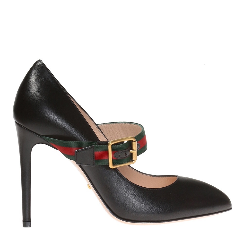 Leather Gucci Heels Sylvie High Heel Pumps Black